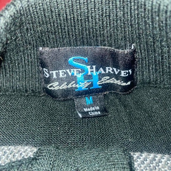 Vintage H By Steve Harvey Colorblock Long Sleeve 1/4 Button Golf Polo Medium - Picture 4 of 4